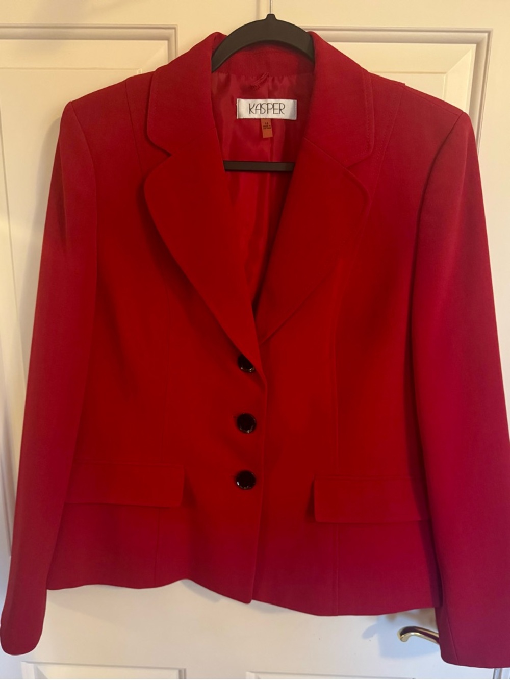 Kasper Red Women's Tailored Notch-Lapel Blazer Size 14 - Picture 5 of 8